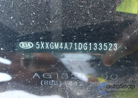 2013 Kia Optima Lx z USA, uszkodzony, nr VIN 5XXGM4A71DG133523